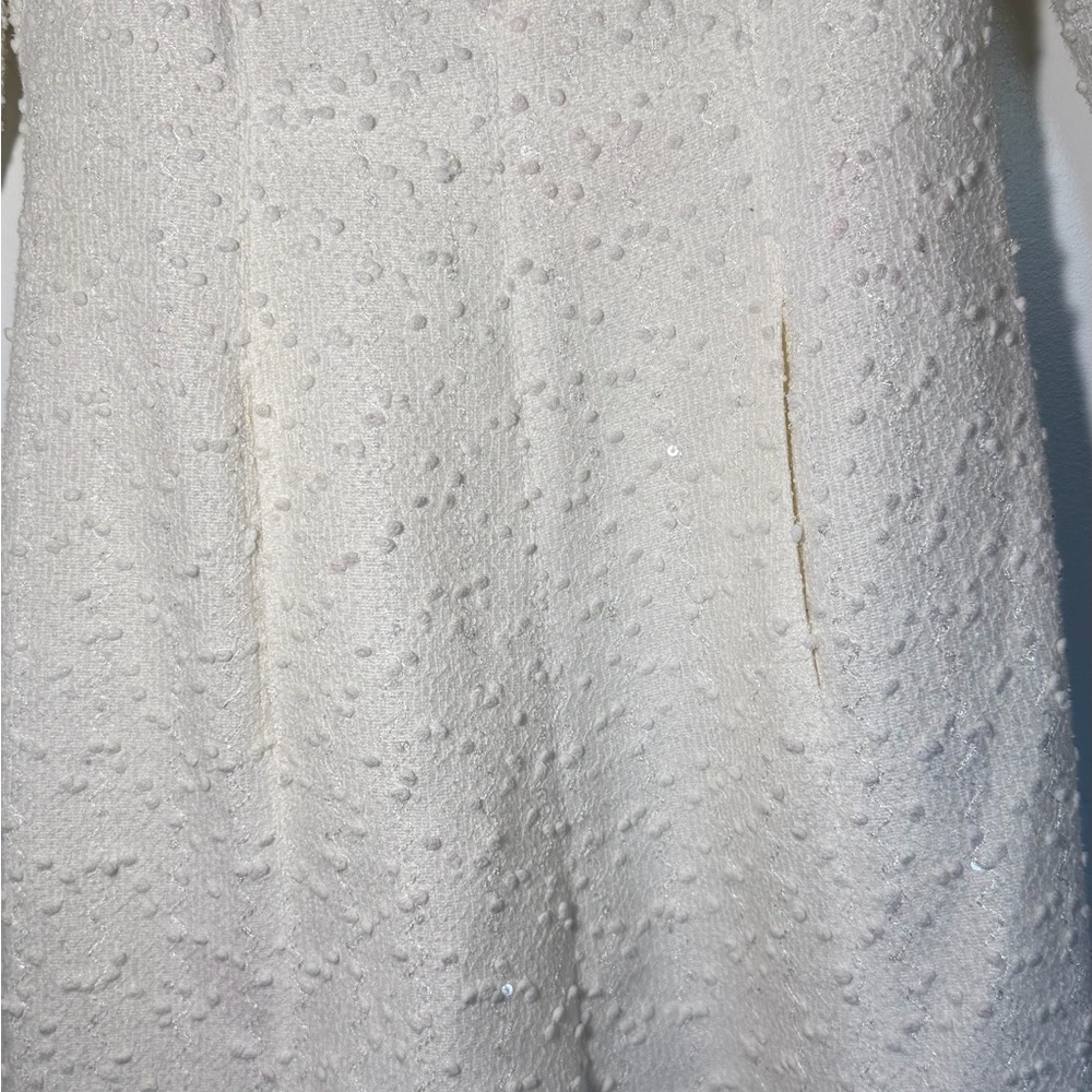 Vince Camuto Ivory Long Sleeve Textured Sheath Dress - Picture 3 of 7